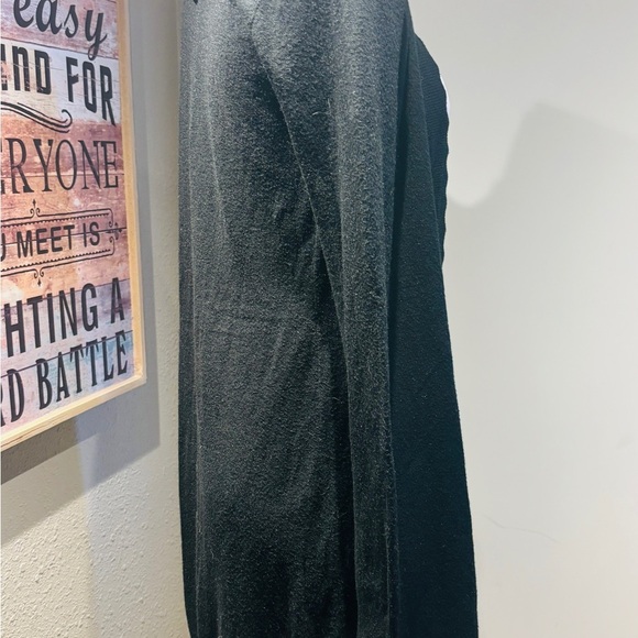 Sacred Threads Black Cardigan with Elegant Wavy Trim - Picture 8 of 15